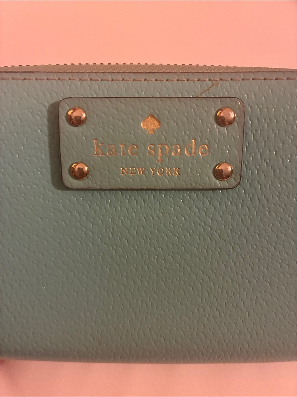 kate spade turquoise zip-around wristlet wallet - Picture 2 of 6